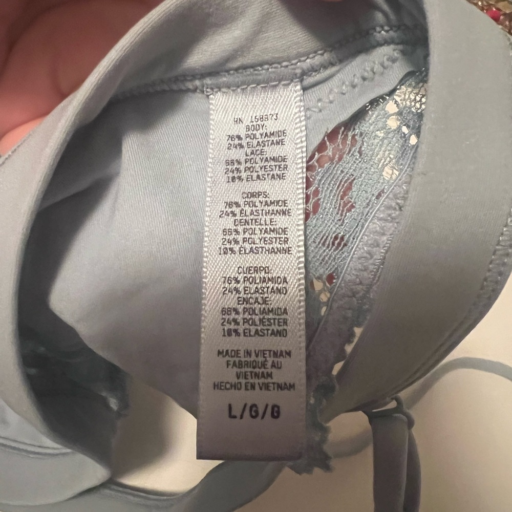 SKIMS Light Blue Lace Bra